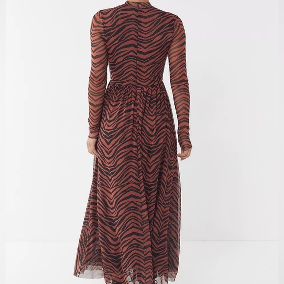 Urban Outfitters Tiger Print Mesh Maxi Dress Size S Made in U.K - Picture 7 of 8